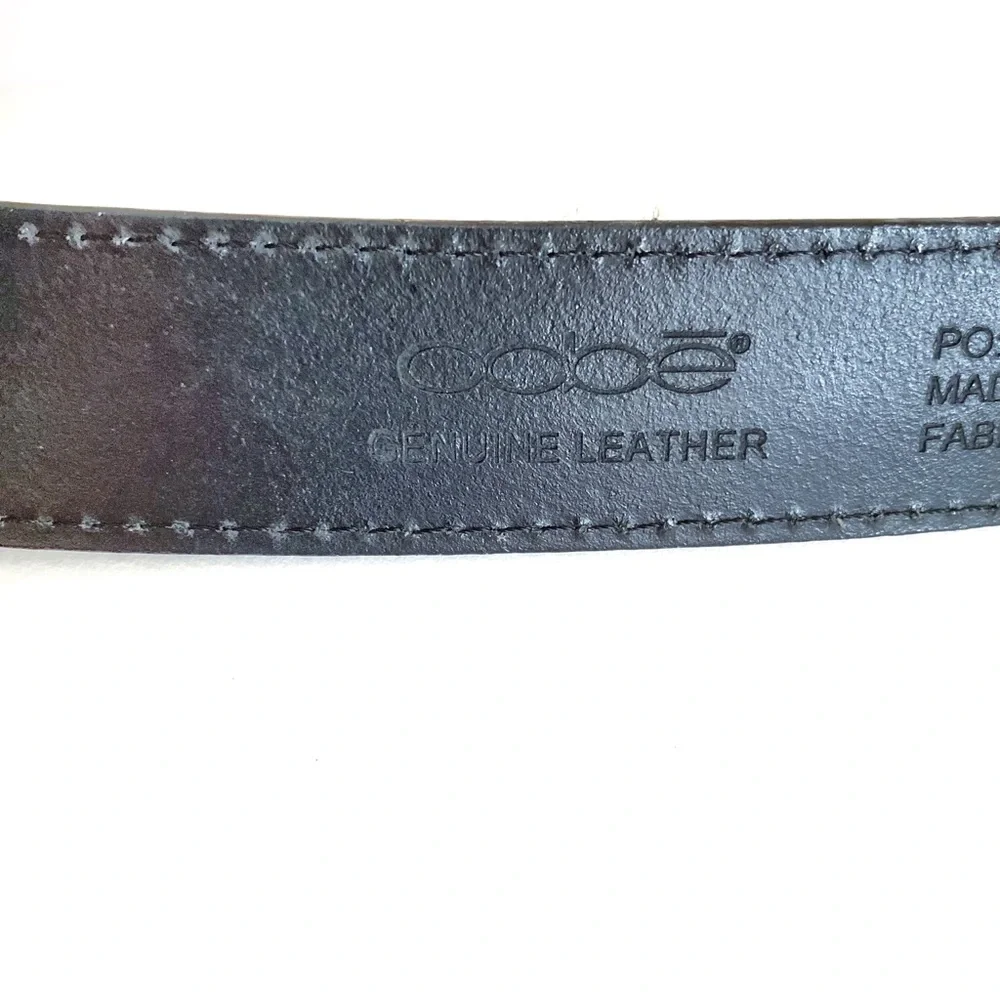 Oobè Black Genuine Leather Belt With Silver Luxury Buckle M
